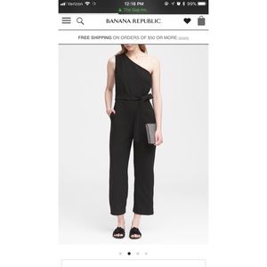 Cropped One-Shoulder Jumpsuit